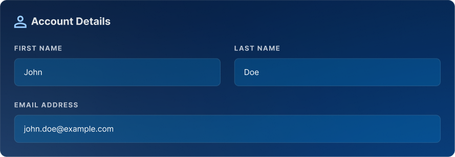 Account details