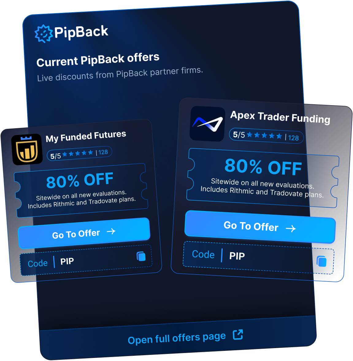 PipBack live offers preview